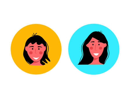 Girl avatar. Vector illustration of a flat design