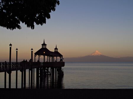 Bridge over lakeの写真素材