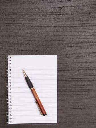 Desktop With Spiral Notebook, Pencilの写真素材