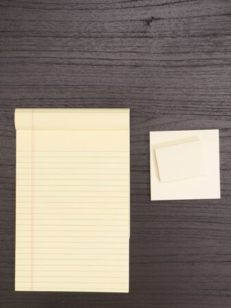 Desktop, Notepad,  Sticky Notes on Deskの写真素材