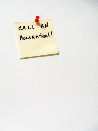 call an accountant, post it note on white, portrait orientation