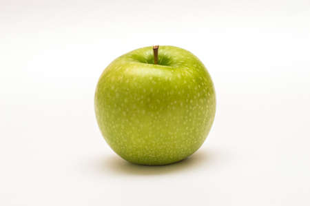 green apple on white backgroundの写真素材