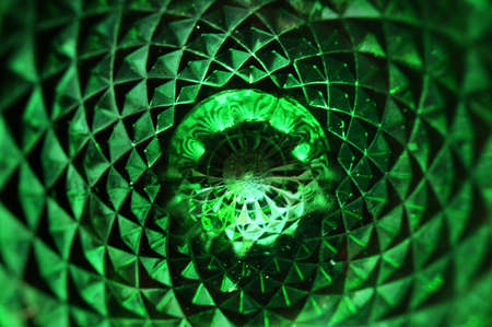 Dark green wine glass geometric textureの写真素材