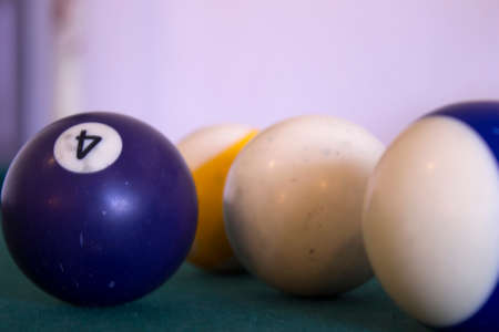 This is a closeup photograph of a Pool tableの写真素材