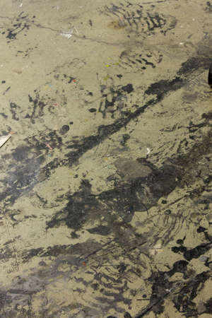 This is a photograph of ink splatter/stains on the floor background