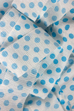 This is a photograph of Blue polka dot Crepe paper streamersの写真素材
