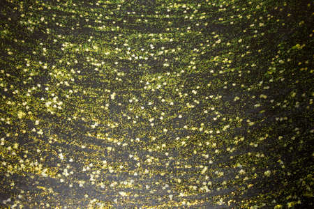 Green, Gold and Bronze shiny textured Glitter paint with star and heart sequins