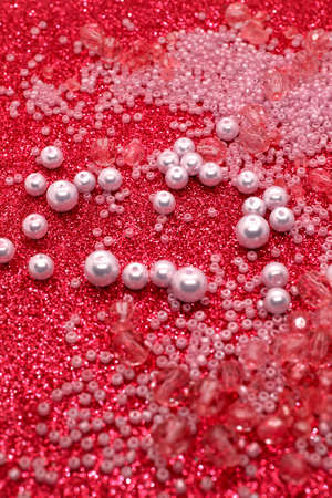 Red Glass beads background
