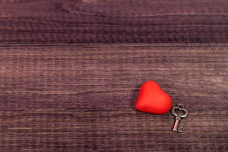 Romantic preset with small red valentine and a silver key