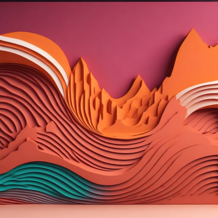 Abstract background with paper cut shapes. 3d rendering. Futuristic concept.の素材