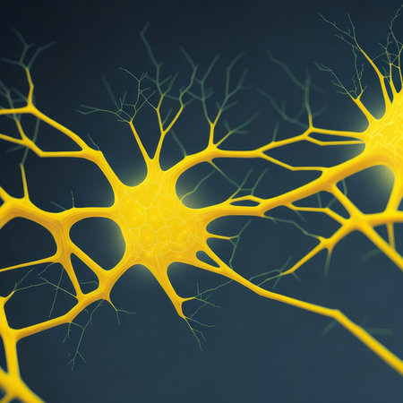 3d render of neuron cell with neurons and nervous system on blue backgroundの素材