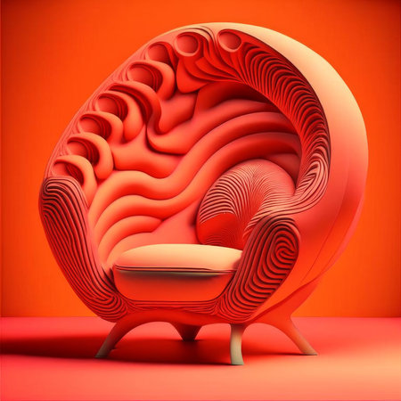 Single armchair in the room.AI generatedの素材