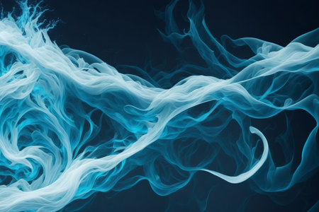 Blue smoke on a black background. Abstract background for design. toned.の素材