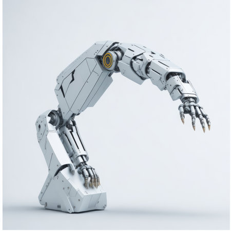 Robotic arm on white background, future technology concept. AI generatedの素材