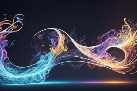 Abstract fractal background illustrating musical rhythm. Magical power melody. AI generatedの素材