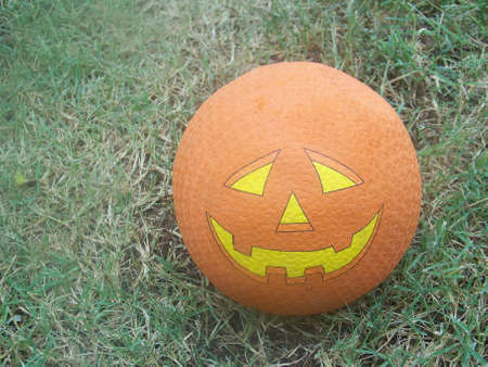 a  halloween  pumpkin  ballの写真素材