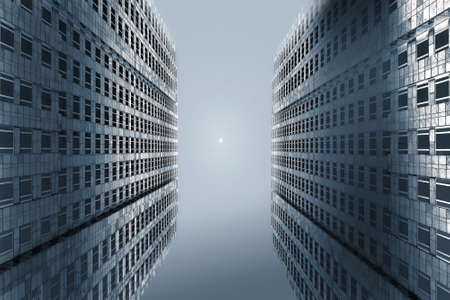 tall building under moon light shadowの写真素材