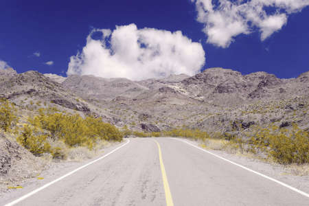 american road in an isolated area landscapeの写真素材
