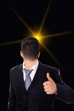 succes businessman neck confident to the lightの写真素材