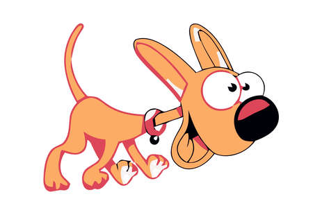 funny cartooned dog with brown color modelの写真素材