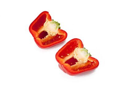 Red sweet pepper on a white background