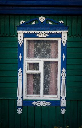 beautiful old windows in a provincial historic villageの写真素材