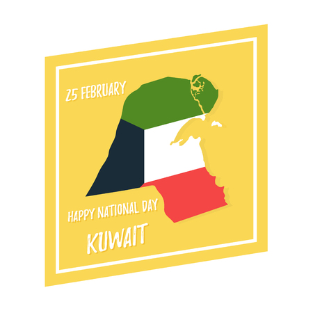 Greeting card with elements for Kuwait National Dayのイラスト素材