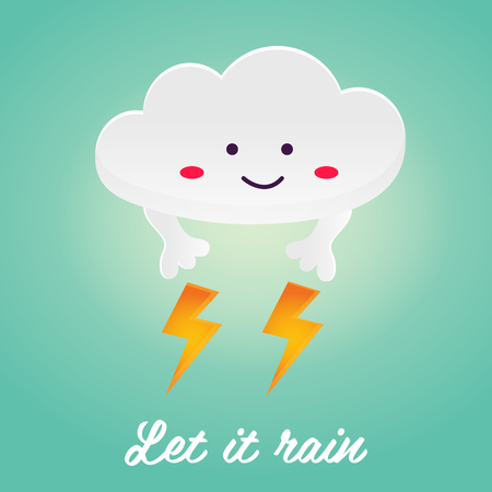 Illustration of the funny cloud with lights.のイラスト素材