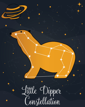 The constellation Little Dipper star in the night skyのイラスト素材