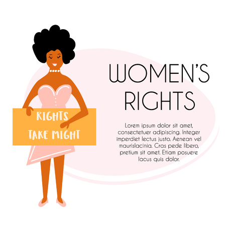 Vector illustration of a protesting womanのイラスト素材