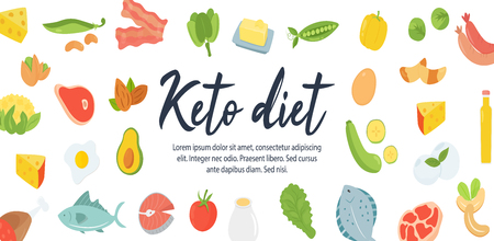 Absctract concept Ketogenic diet food, vector illustrationのイラスト素材