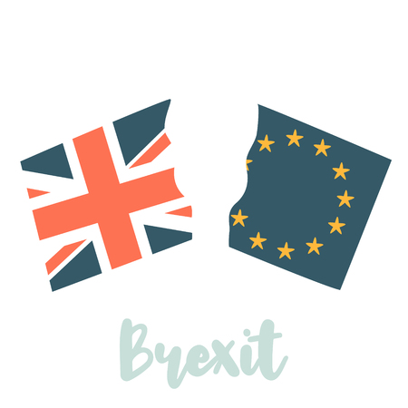 United Kingdom and EU broken on two halvesのイラスト素材