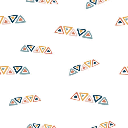 Abstract seamless pattern with colorful geometric shapes, bright vector illustration.のイラスト素材