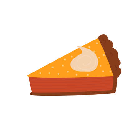 Hand drawn illustration of a pumpkin slice pieのイラスト素材