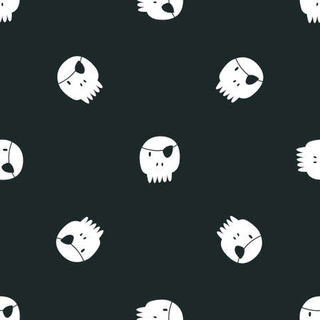 Vector seamless pattern with a pirates symbol skullのイラスト素材