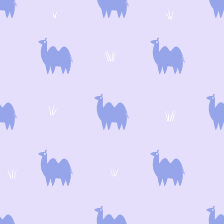 Seamless pattern with camels. Illustrations in a modern style for prints, clothing, packaging.のイラスト素材