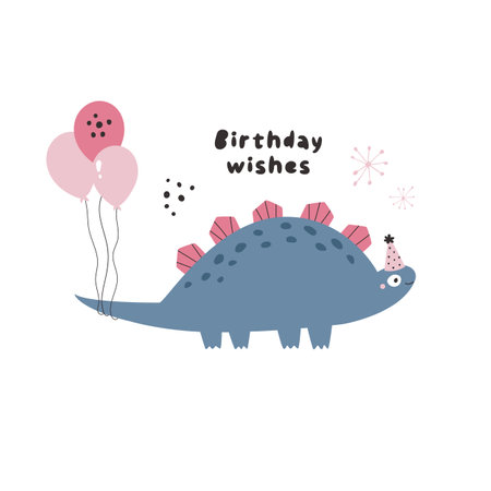 Vibrant Hand-Drawn Vector Cartoon Dinosaur Illustrations. Modern Design for Nursery, Greeting Cart, Apparel Print, Frame Artのイラスト素材