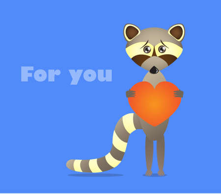 Little raccoon wants to give his heart to somebodyのイラスト素材