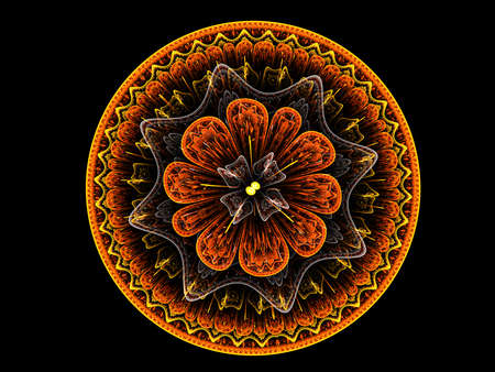 Floral mandala. Computer generated pictureの写真素材