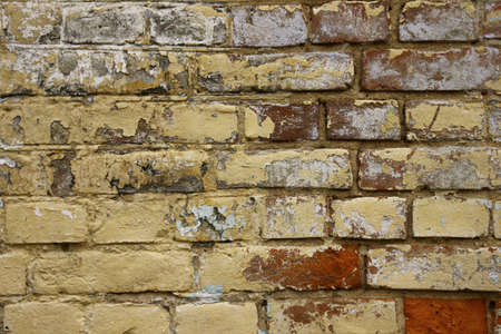 old white brick wall texture backgroundの写真素材