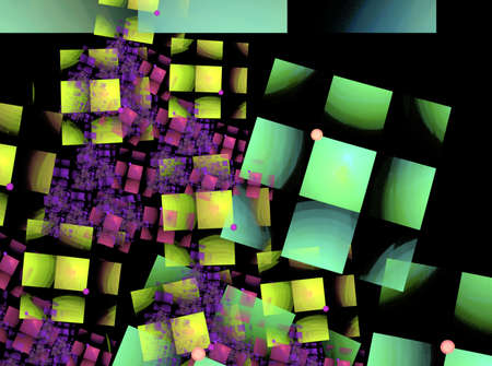 Multicolored squares. Abstract background. Compluter generated pictureの写真素材