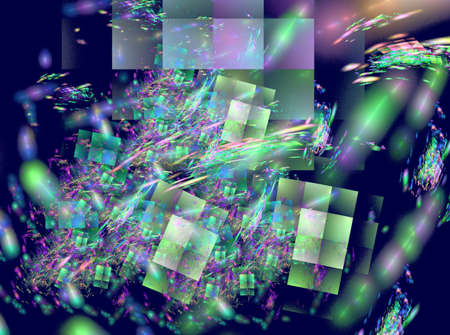 Multicolored squares. Abstract background. Compluter generated pictureの写真素材