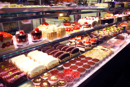 Pastry shop. Variety of cakesの写真素材