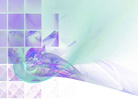 purple and green abstract computer generated pictureの写真素材