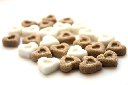 White and brown sugar backgroundの写真素材