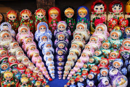 Hand-made russian dolls Matryoshkaの写真素材