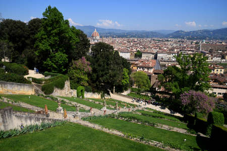 Cathedral of Santa Maria del Fiore in Florence as seen from Bardini Garden. Italy.の写真素材