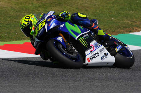 MUGELLO - ITALY, MAY 21: Italian Yamaha rider Valentino Rossi at 2016 TIM MotoGP of Italy on May 21, 2016のeditorial素材