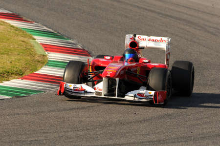 MUGELLO, IT, November, 2015: unknown run with Ferrari F1 in the mugello circuit in italyのeditorial素材