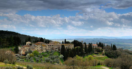 Medieval Village near Castellina in Chianti, Siena, Italy.の写真素材